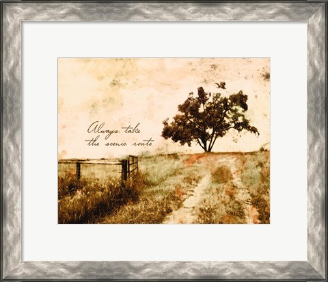 Framed Always take the Scenic Route Print