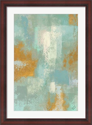 Framed Escape into Teal Abstraction I Print