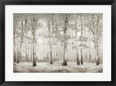 Framed Misty Woodland Glow Print