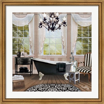 Framed Chandelier Bath I Print