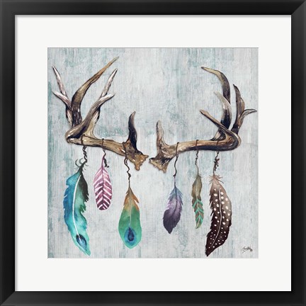 Framed Feathery Antlers II Print