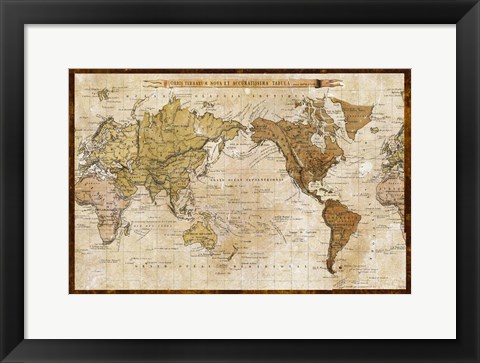 Framed Map of World Print