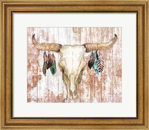 Framed Light Feathery Antlers Print