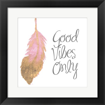 Framed Good Vibes And Smiles II Print