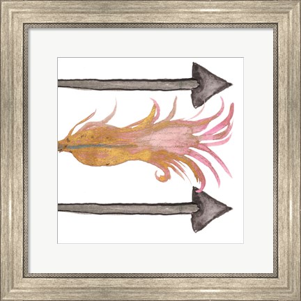 Framed Feathers And Arrows I Print