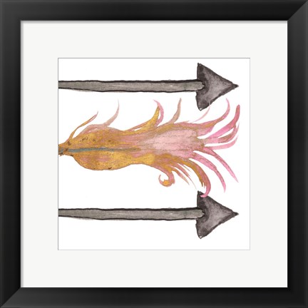 Framed Feathers And Arrows I Print