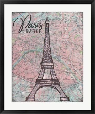 Framed Map of Paris Print