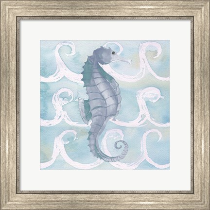 Framed Azure Sea Creatures III Print