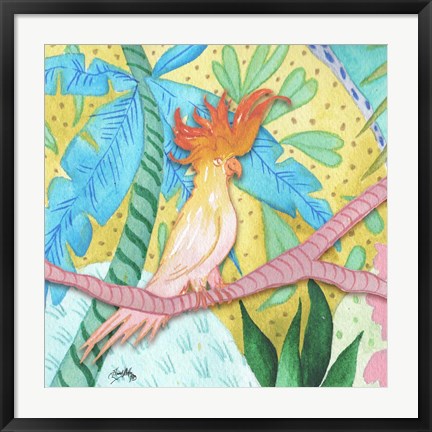Framed Playful Parrot Print
