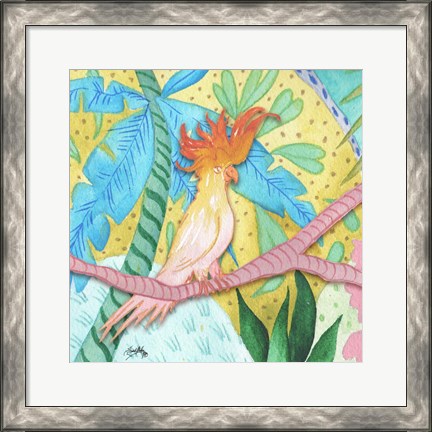 Framed Playful Parrot Print
