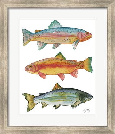 Framed Lake Fishing Print