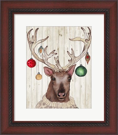 Framed Christmas Reindeer II Print