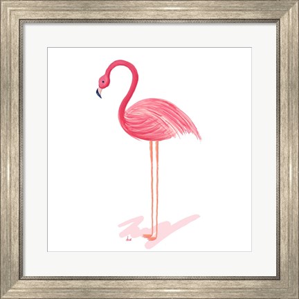 Framed Flamingo Walk IV Print