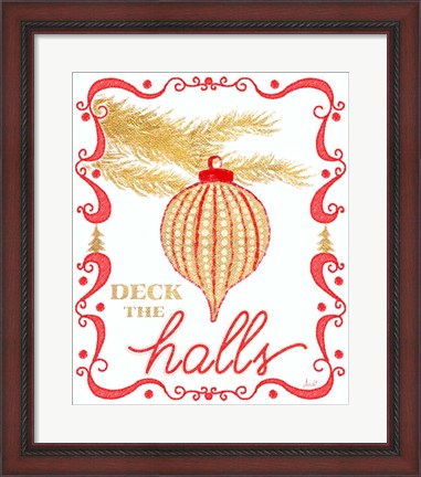 Framed Gold and Red Christmas II Print