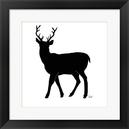 Framed Deer Silhouette Print