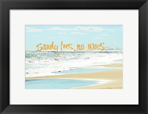 Framed Sandy Toes, No Woes Print