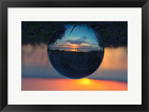Framed Sunset Droplet View Print