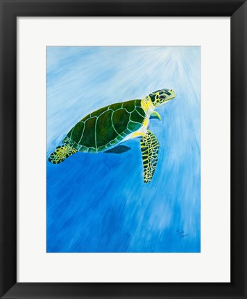 Framed Green Turtle Print