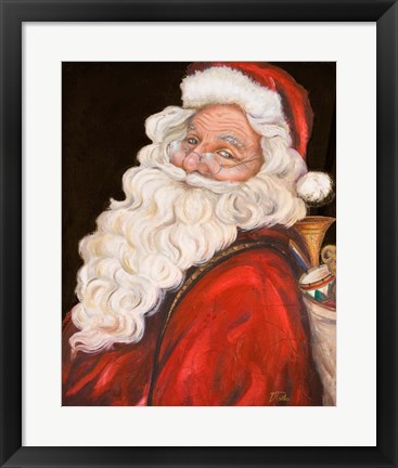 Framed Smiling Santa Print
