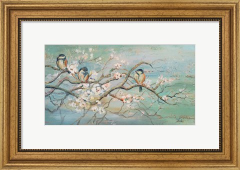 Framed Spring Branch with Birds Print
