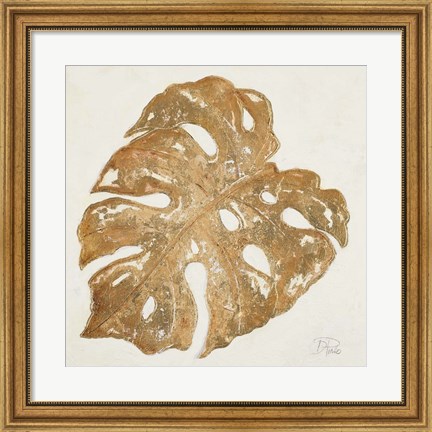 Framed Golden Leaf Palm II Print