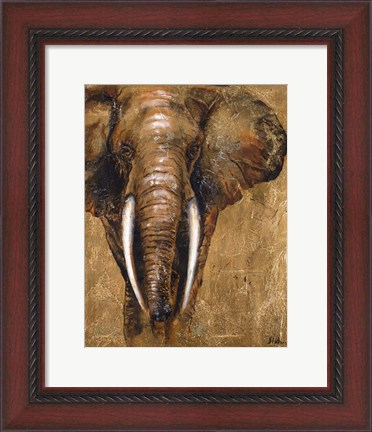 Framed Gold Elephant Print