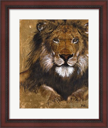 Framed Gold Lion Print