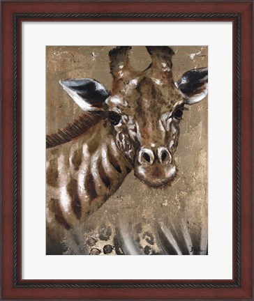 Framed Giraffe on Print Print