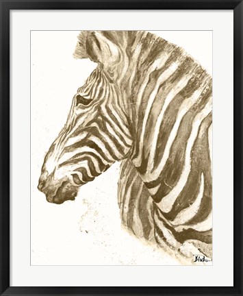 Framed Muted Zebra Print