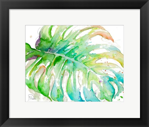 Framed Zoomed Tropical Monstera Print