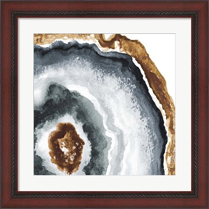 Framed Gray and Gold Agate II Print