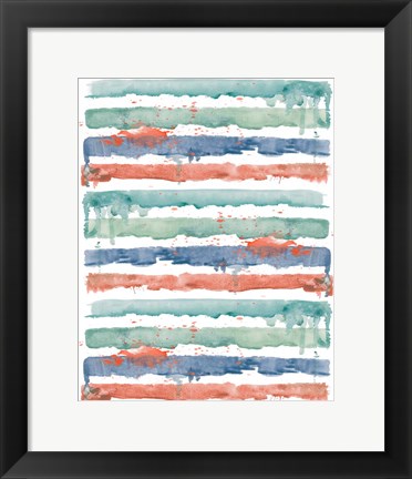 Framed Fashion Watercolor Stripes Print