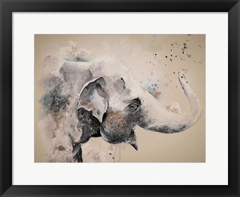 Framed Sandstone Elephant Print