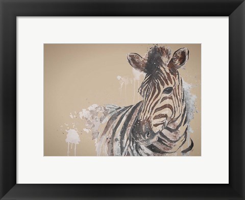 Framed Sandstone Zebra Print