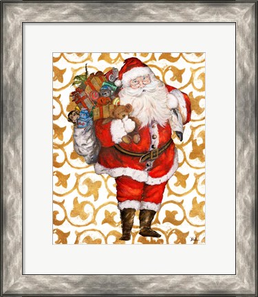 Framed Golden Santa Print