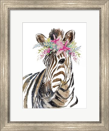 Framed Whimsical Water Zebra Print