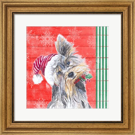 Framed Holiday Puppy III Print