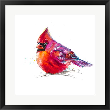Framed Christmas Cardinal I Print