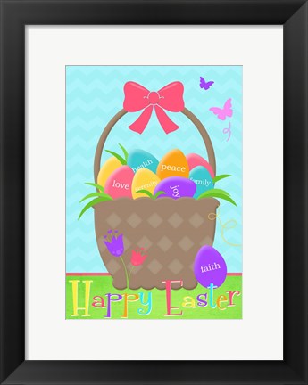 Framed Happy Easter Basket Print