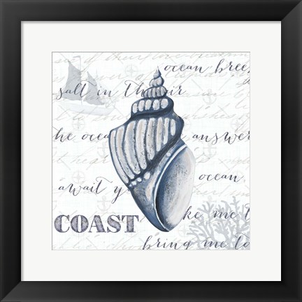 Framed Indigo Shell IV Print