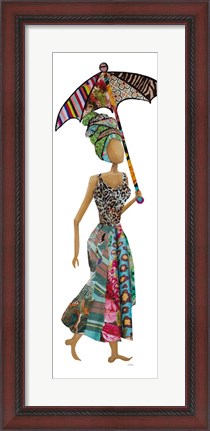 Framed Xhose Woman with Umbrella Print