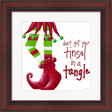 Framed Tinsel In A Tangle on Dots Print