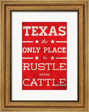 Framed Rustle Some Cattle Print