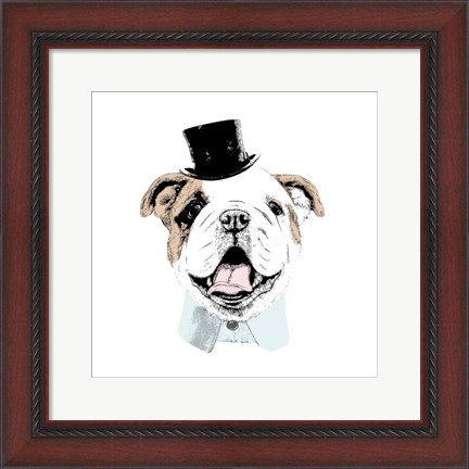 Framed Top Hat Dog Print