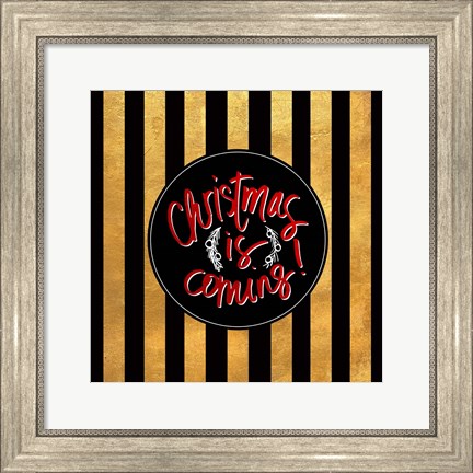 Framed Christmas Gold I Print