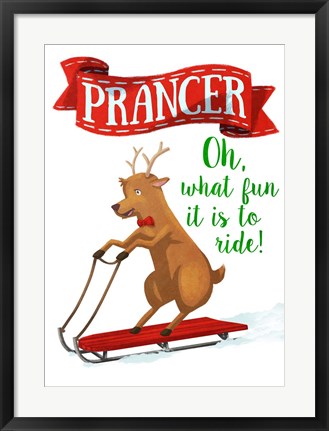 Framed Busy Reindeer III Print