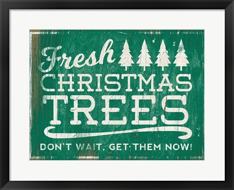 Framed Holiday Wooden Signs I Print