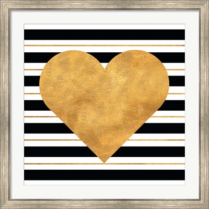 Framed Golden Heart Print