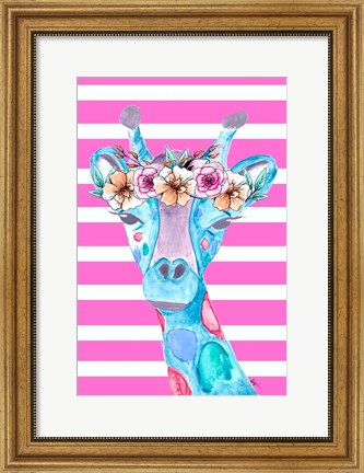 Framed Funky Giraffe Print