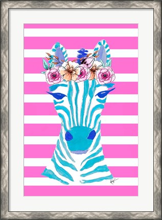 Framed Funky Zebra Print